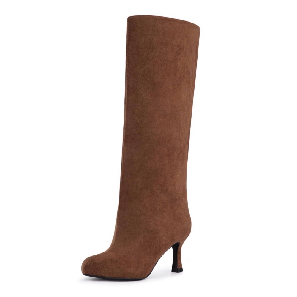 Suede Brown Knee-High Women's Boots